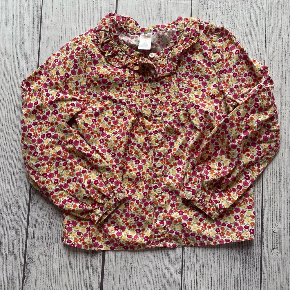 Gymboree Woodland Friends Floral Poplin Top Size 9